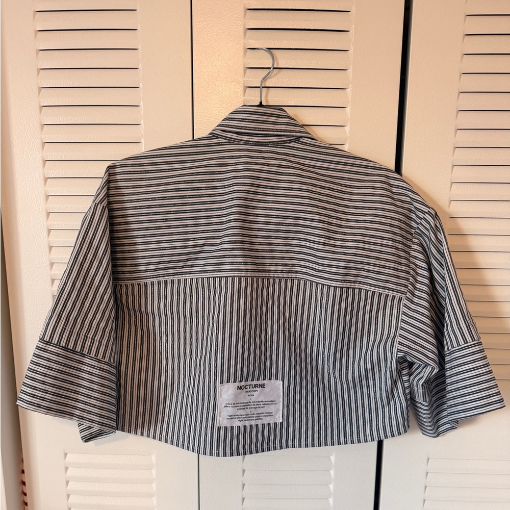 NOCTURNE Striped Crop Shirt - Picture 6 of 9